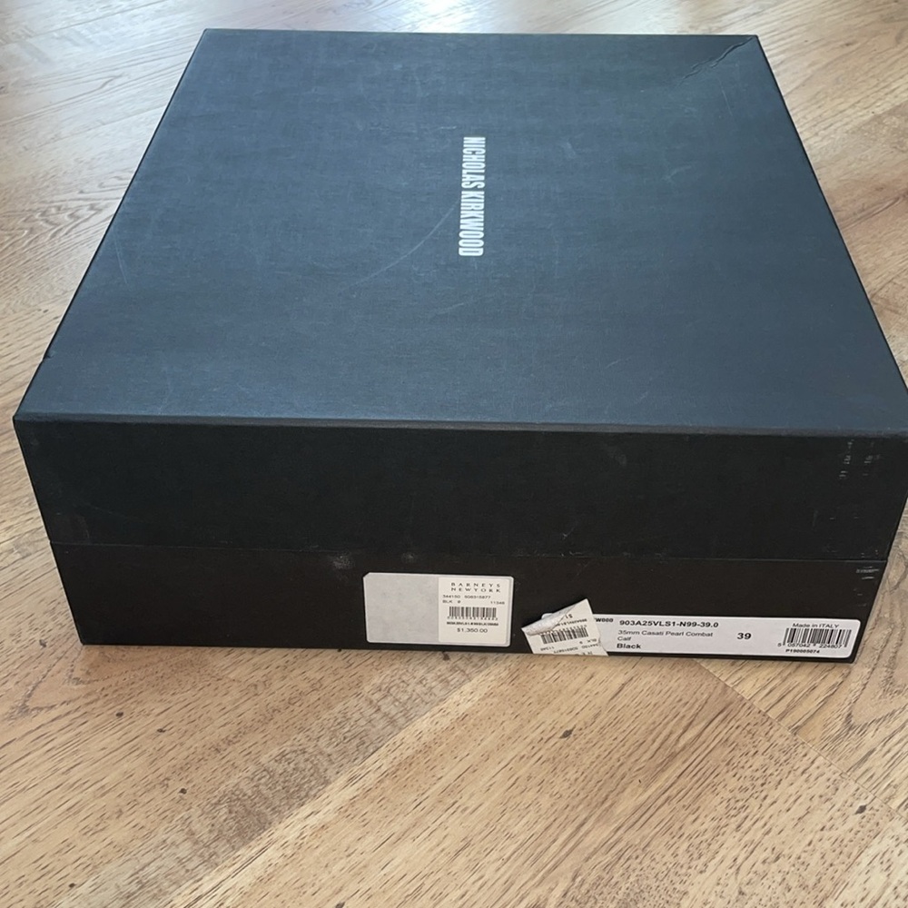 Nicholas Kirkwood | Casati Pearl Combat Boots | Black Leather | Size 39 - Picture 6 of 7